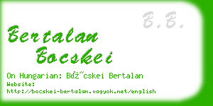 bertalan bocskei business card